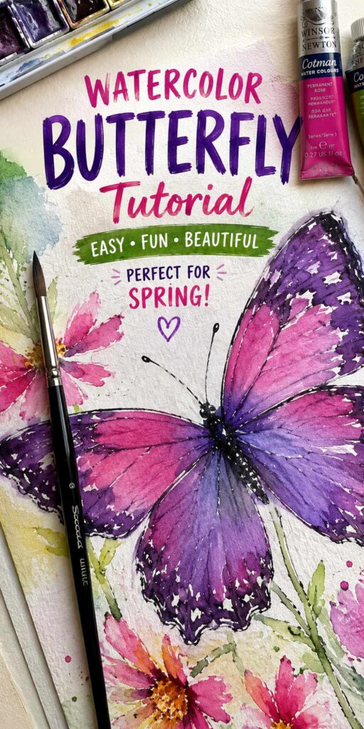 How to Paint a Watercolor Butterfly &mdash; Beginner Step-by-Step Tutorial + Free Botanical Templates