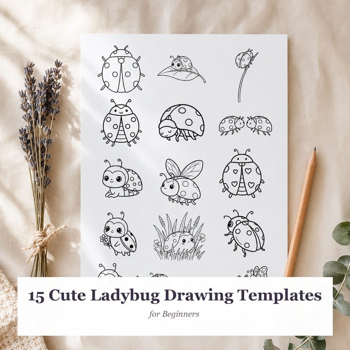 15 Cute Ladybug Drawing Templates for Beginners — featured