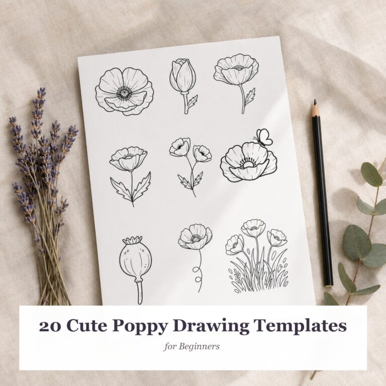 20 Cute Poppy Drawing Templates for Beginners — featured