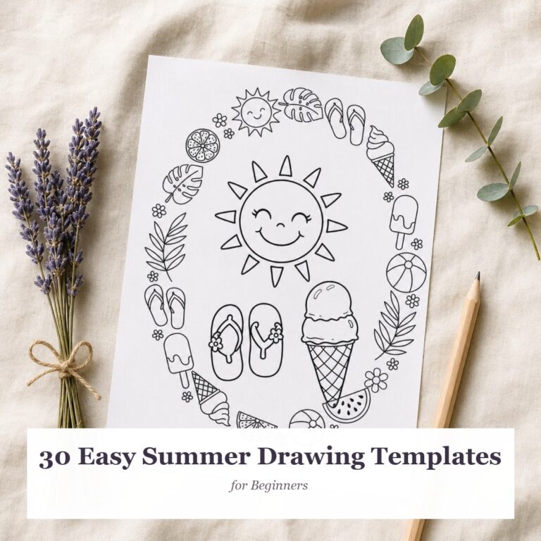 30 Easy Summer Drawing Templates for Beginners — featured