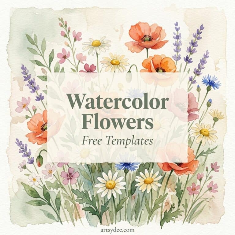Watercolor flowers free templates — Artsydee