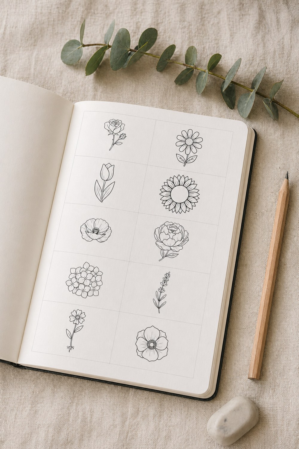 30 Easy Flower Doodles to Practice &mdash; sketchbook