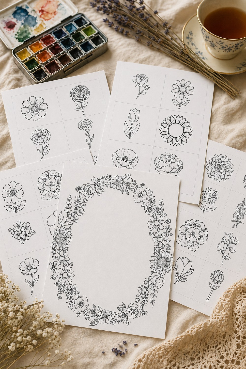 30 Easy Flower Doodles to Practice &mdash; Pinterest pin