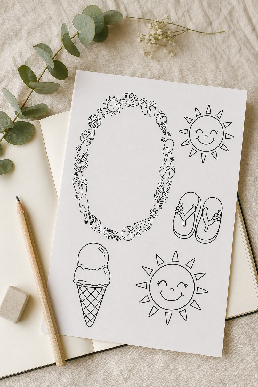 30 Easy Summer Drawing Templates for Beginners &mdash; sketchbook