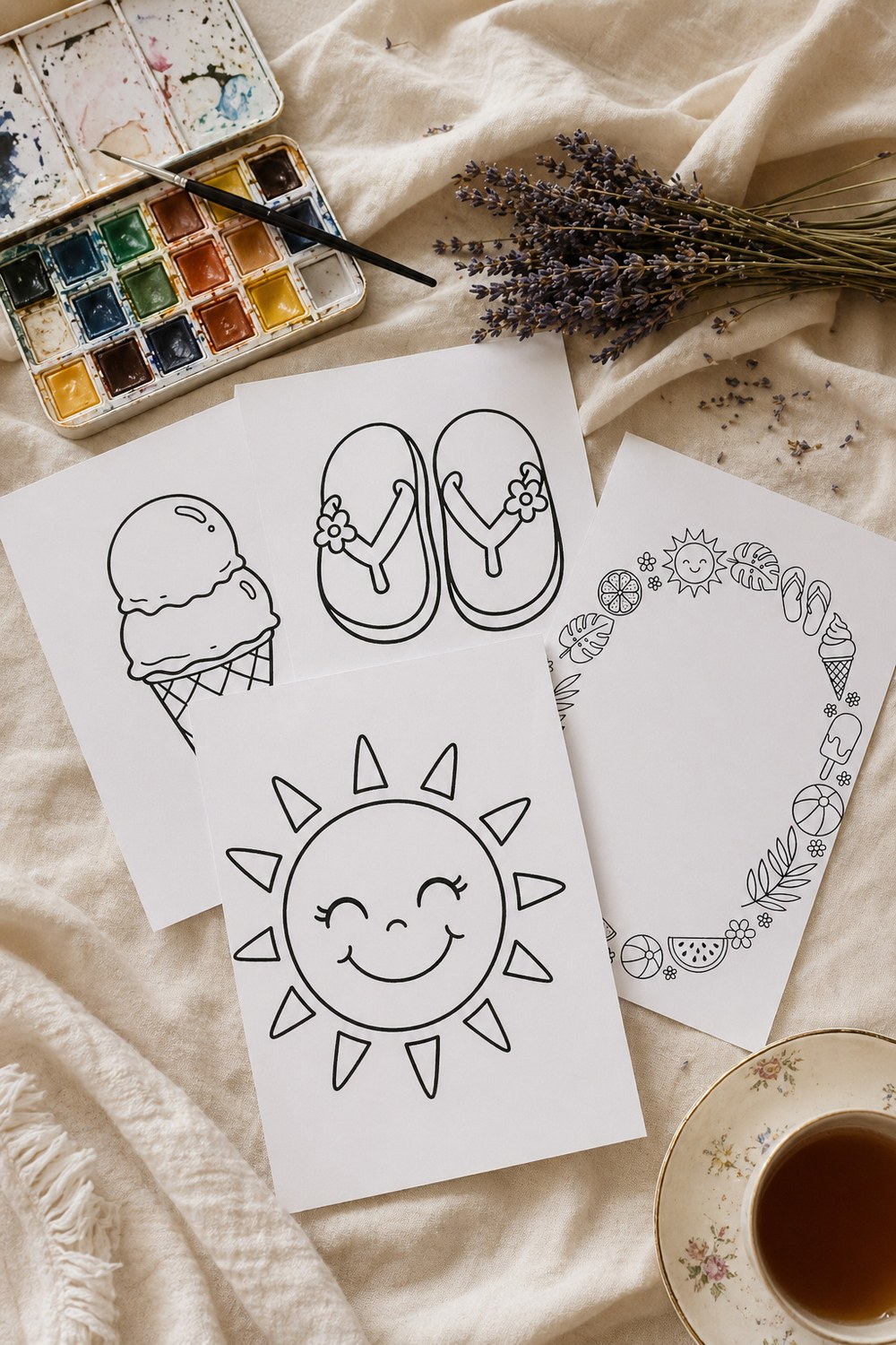 30 Easy Summer Drawing Templates for Beginners &mdash; Pinterest pin