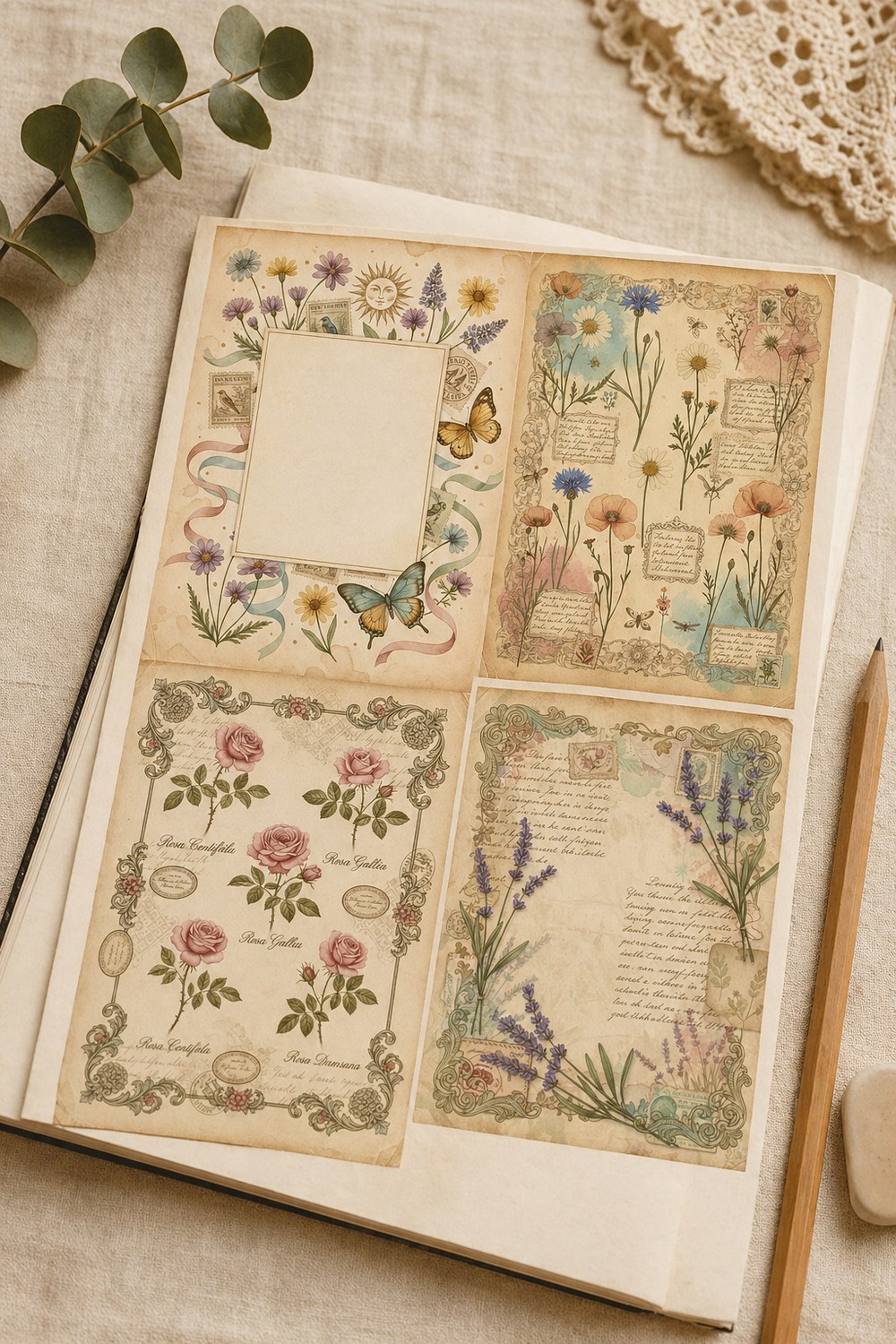 25 Vintage Summer Junk Journal Pages &mdash; sketchbook