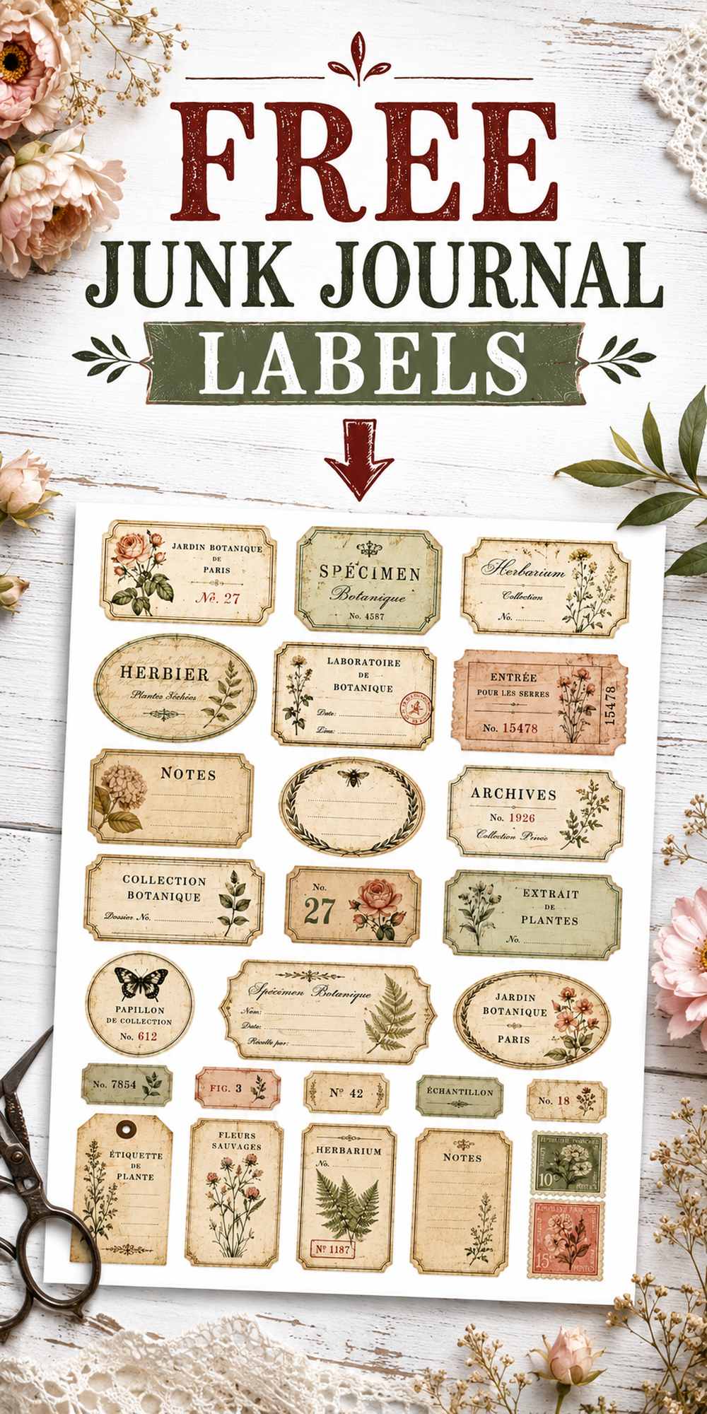 How to Create Stunning Junk Journals with Vintage Junk Journal Labels ...