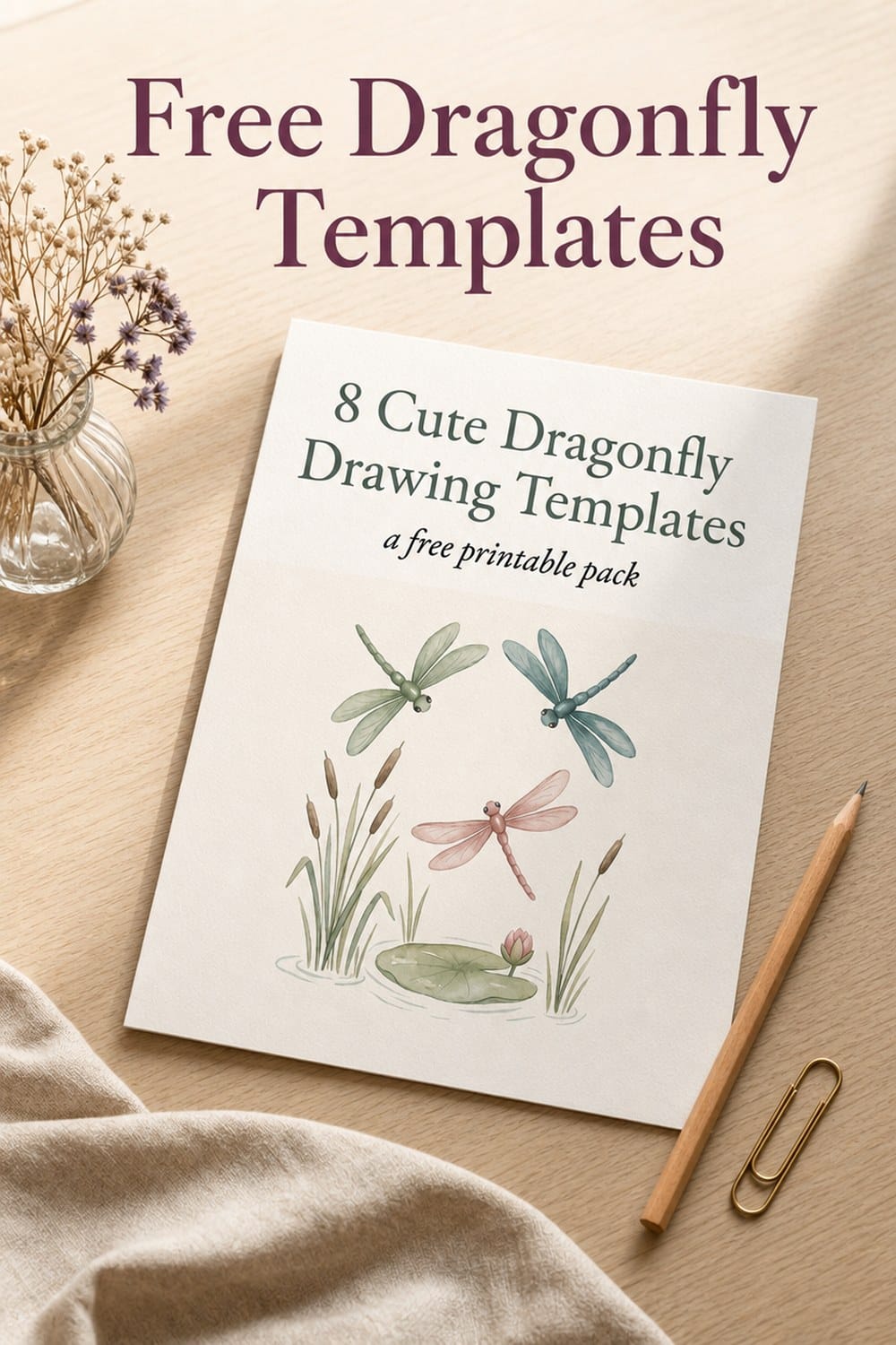 cute dragonfly drawings printable mockup pin