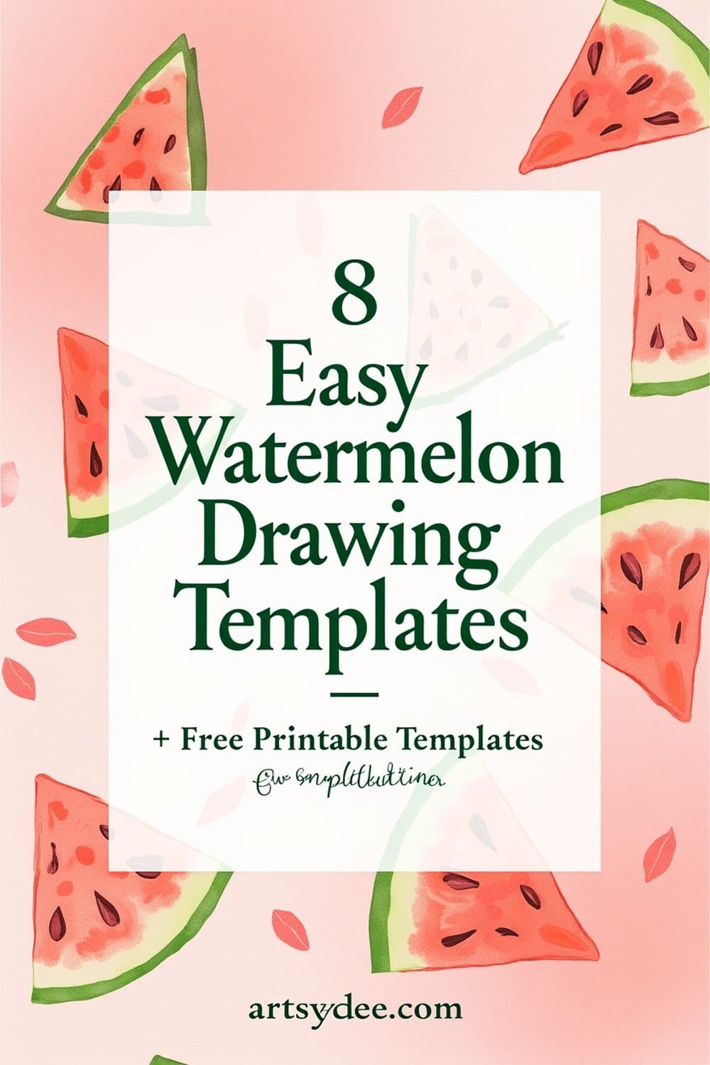 8 easy watermelon drawing templates for beginners pin