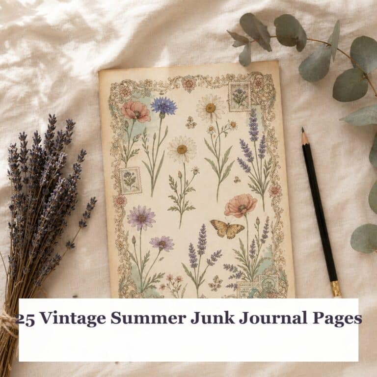 25 Vintage Summer Junk Journal Pages — featured