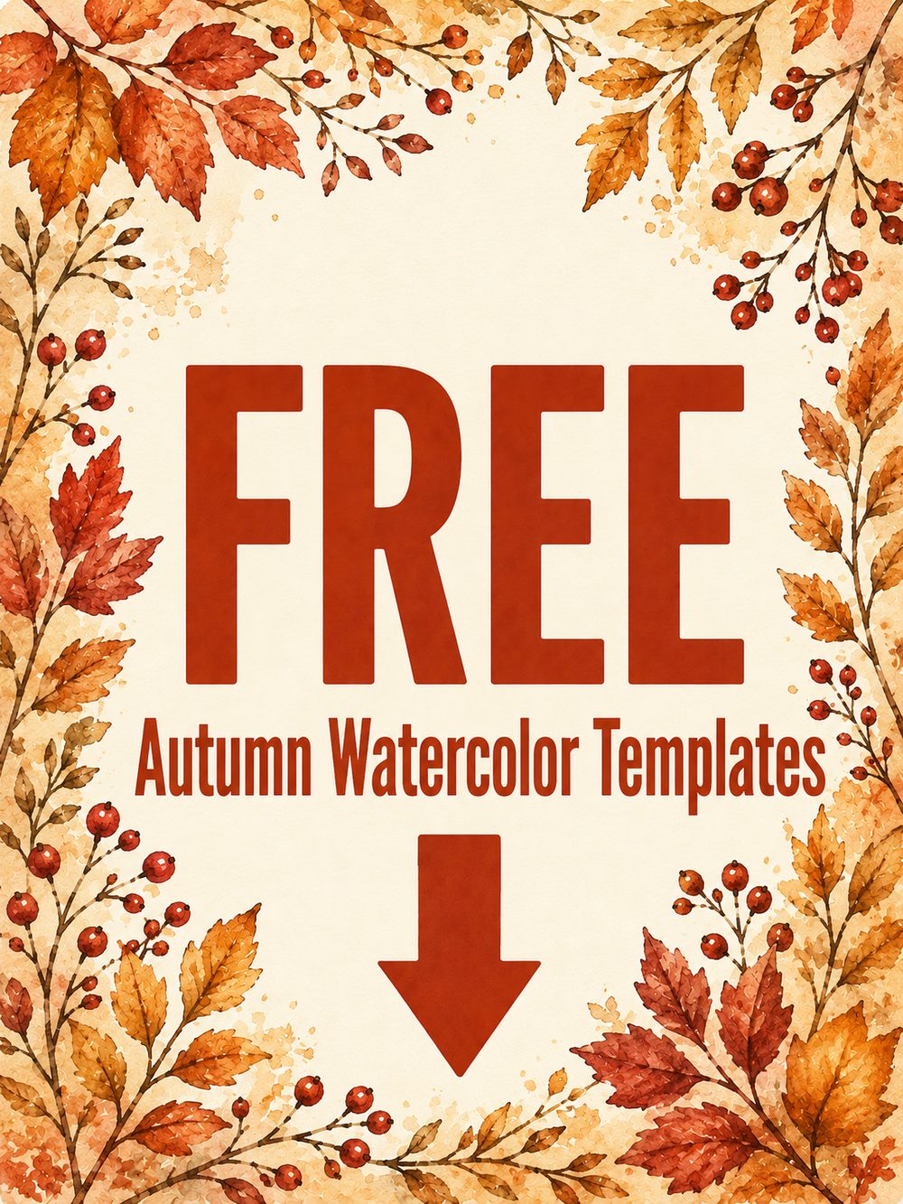 Free Autumn Watercolor Templates