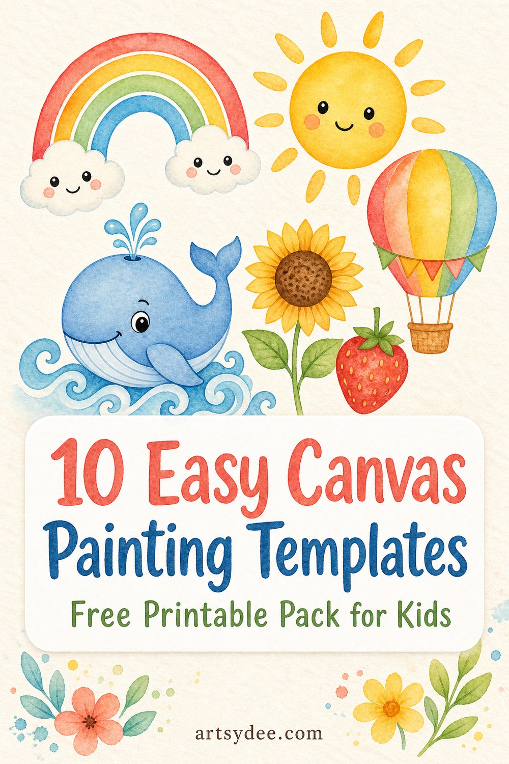 8 easy canvas painting templates for kids pin