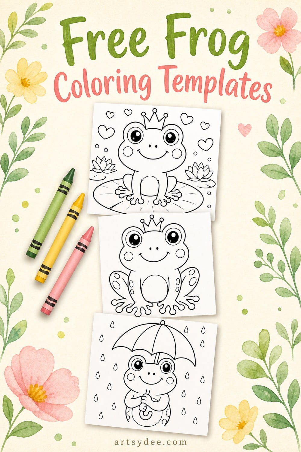 8 cute frog printables free drawing templates pin save for later