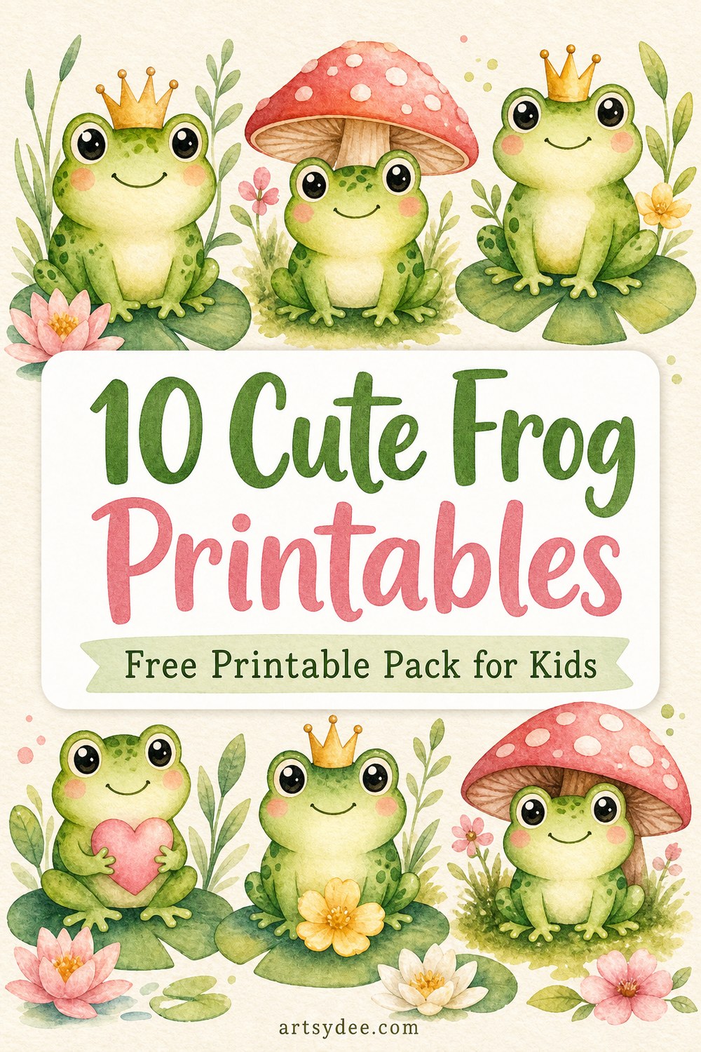 8 cute frog printables free drawing templates pin