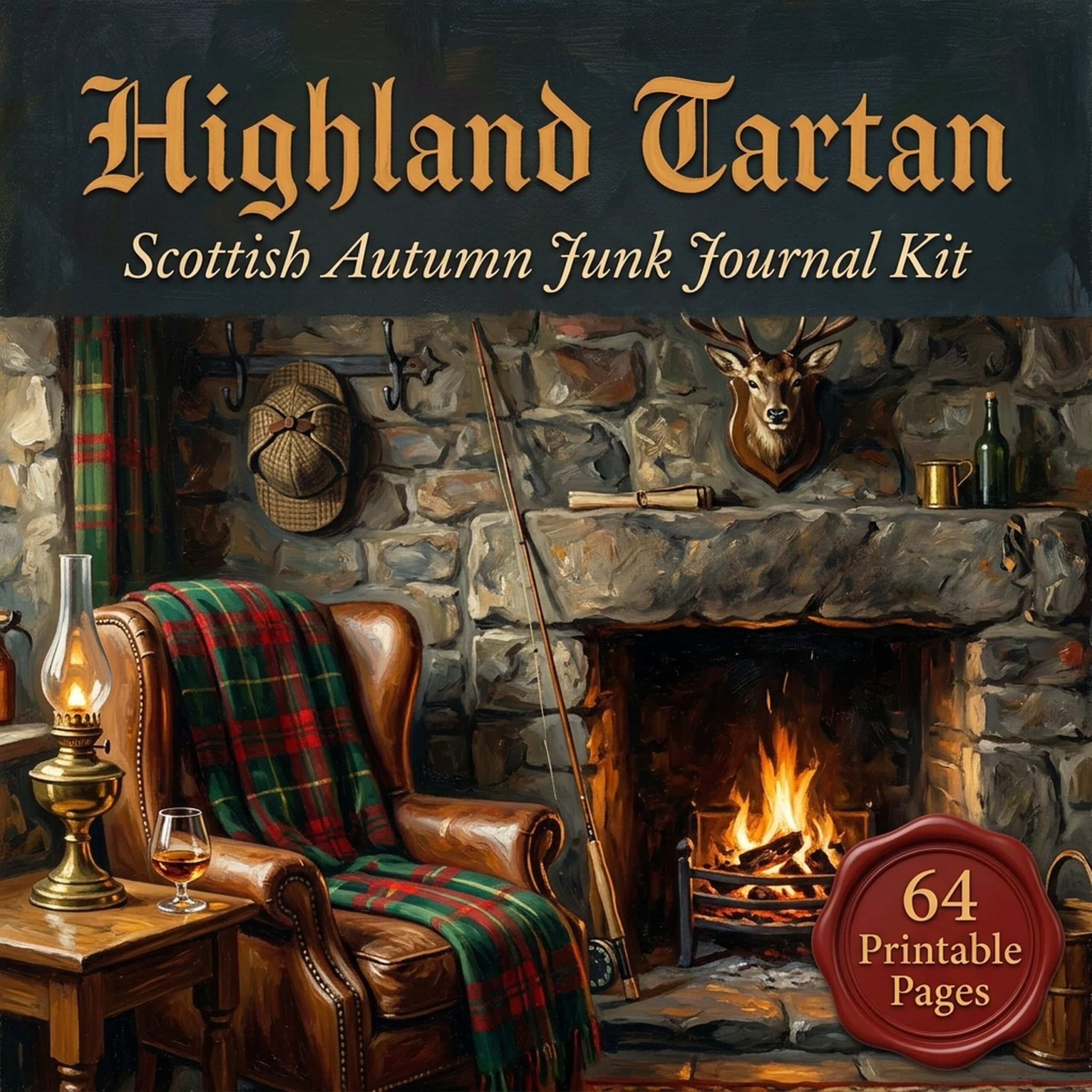 Highland Tartan junk journal kit — this week's drop in the Artsydee Creation Club