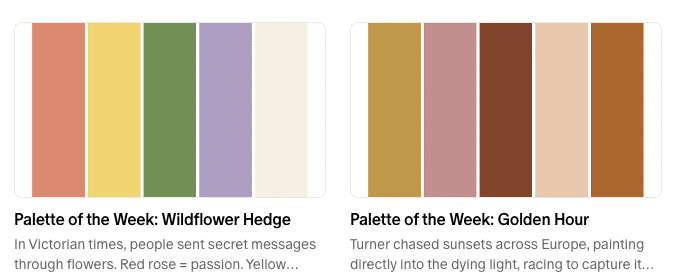 Hand-picked palettes