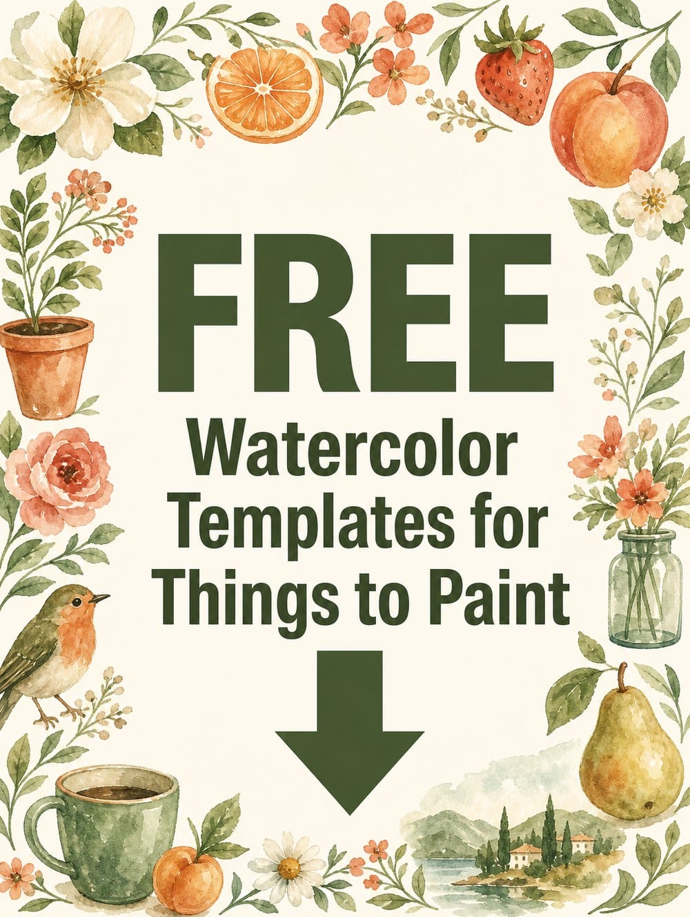 Free Watercolor Templates for Things to Paint printable
