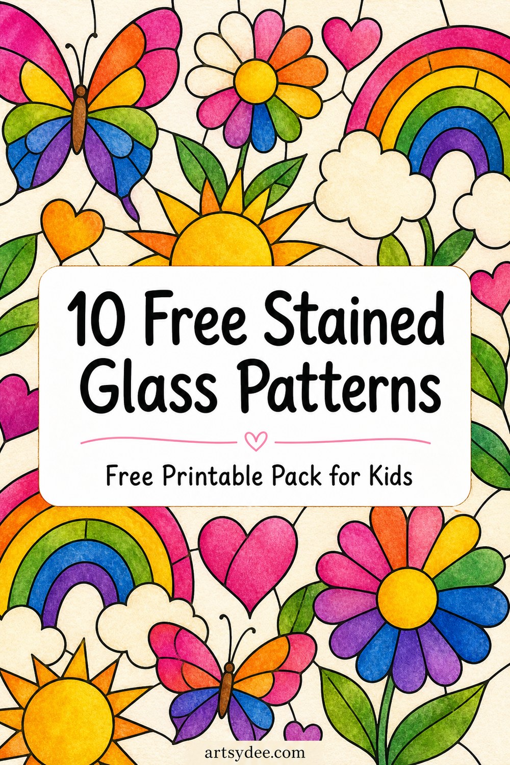 10 free stained glass patterns for kids easy printable templates pin