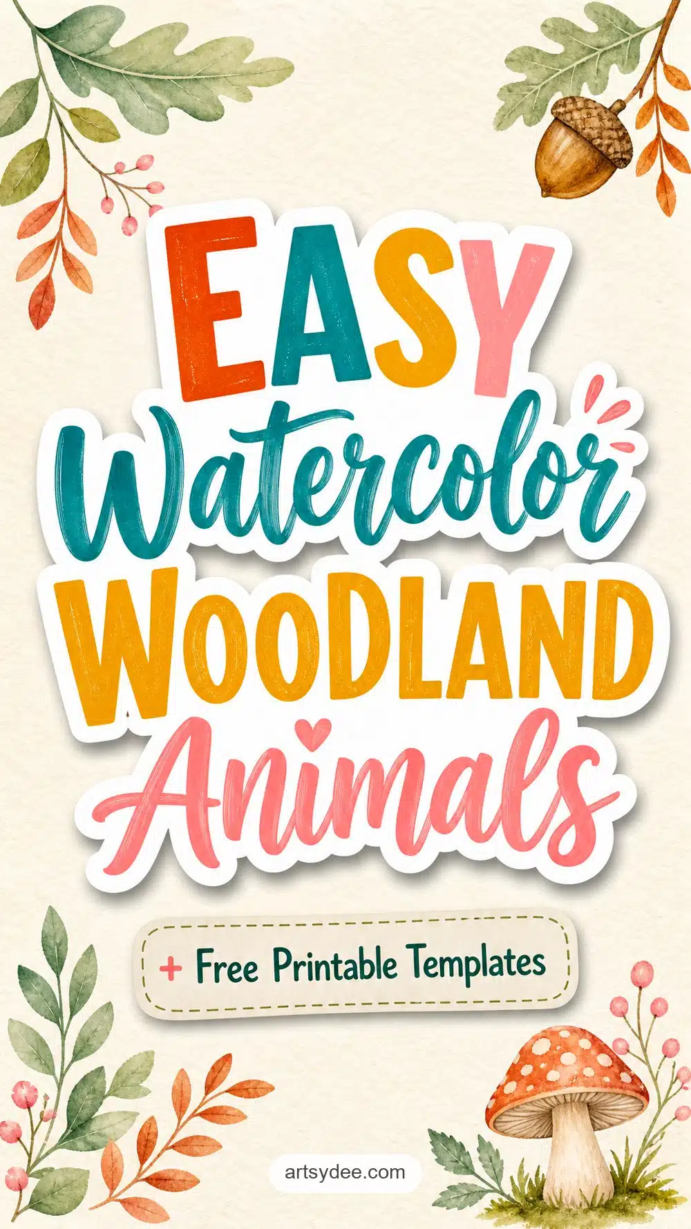 10 free printable watercolor woodland animal outline templates