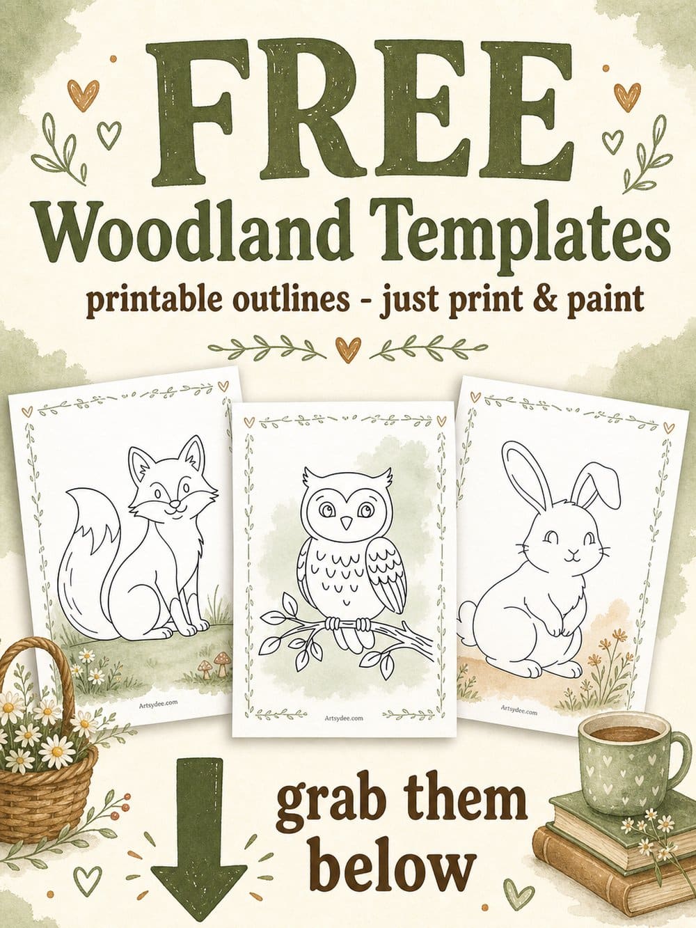 10 FREE Woodland Animal Watercolor Templates