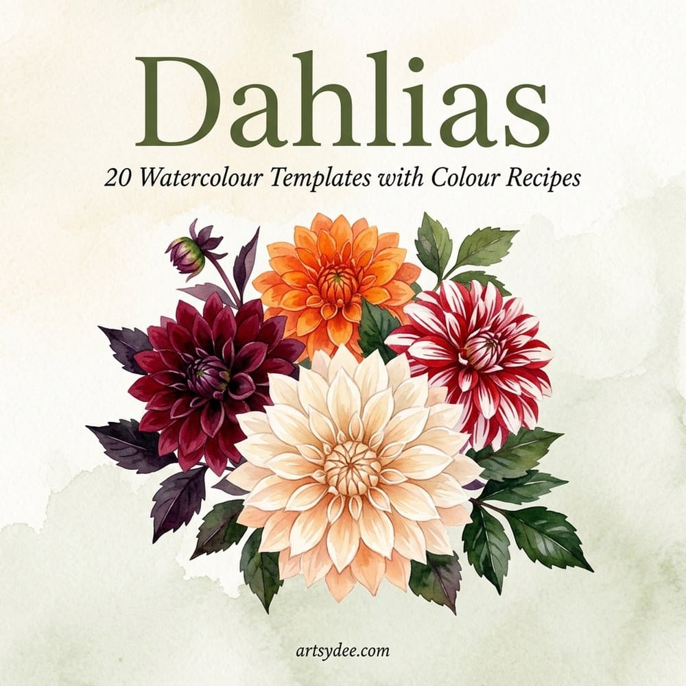 Dahlias &mdash; Watercolour Templates