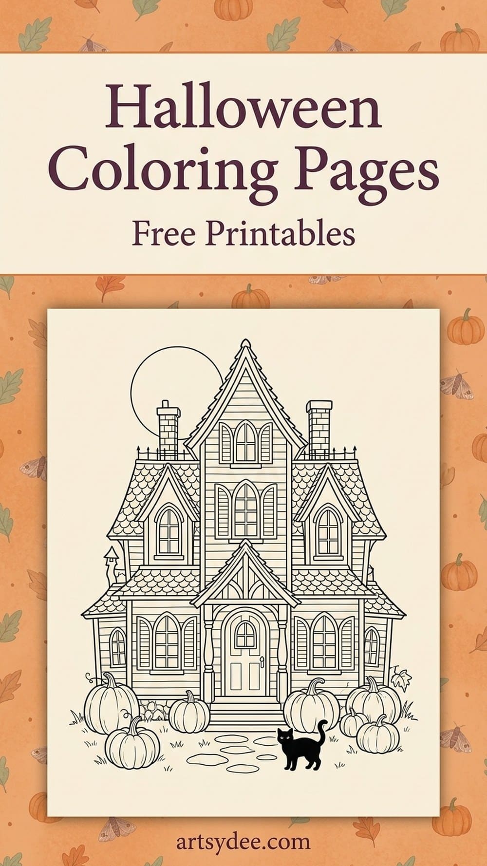 Halloween coloring pages for adults free printable pack pin