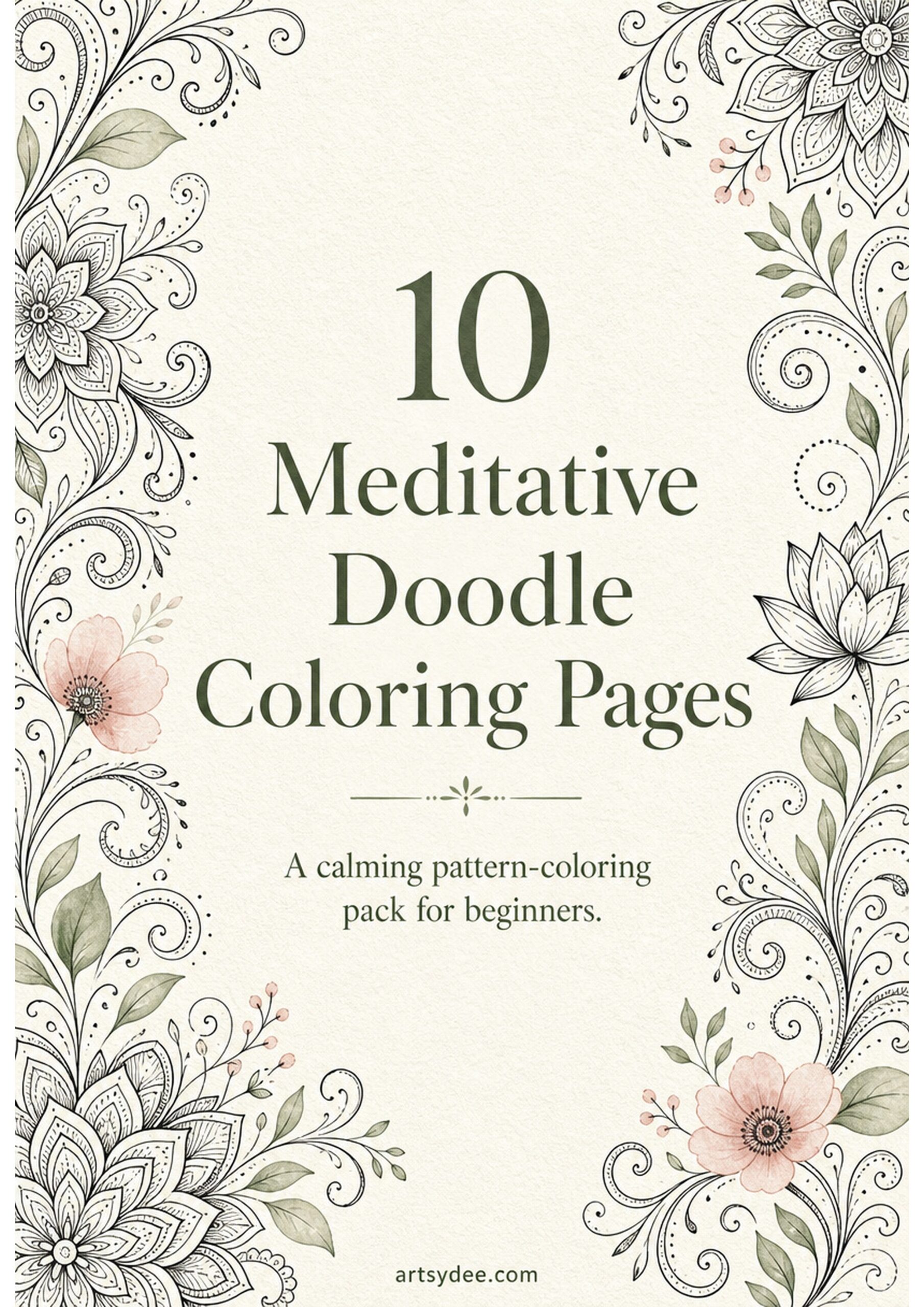 Meditative Doodle Coloring template set