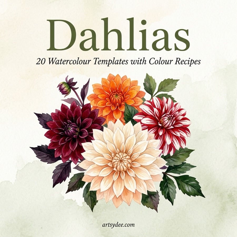 Dahlias template set
