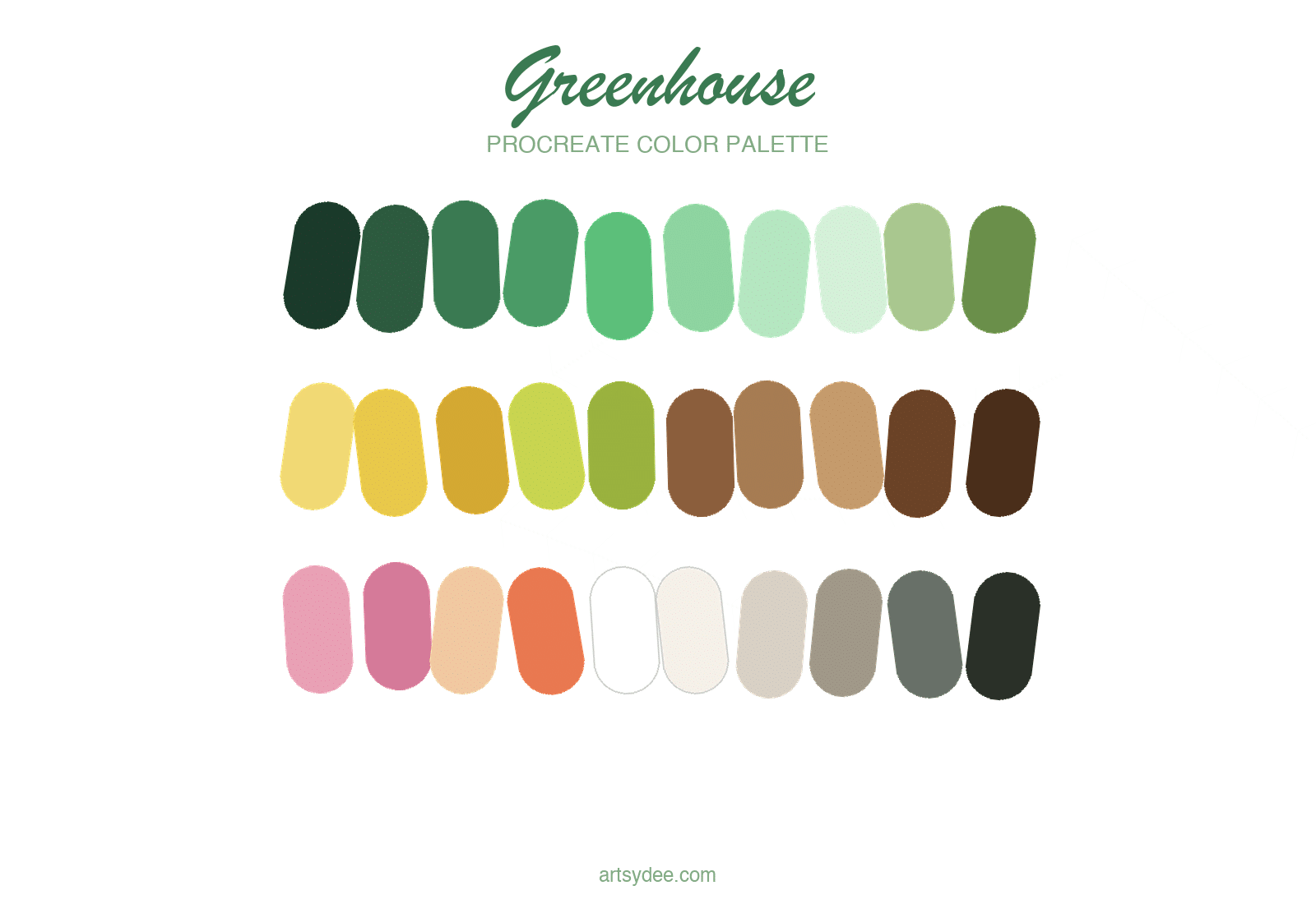 Secret Greenhouse Palette template set