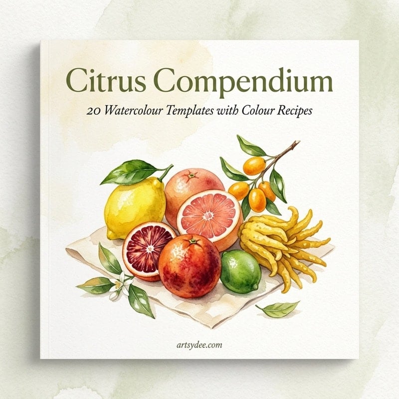 Citrus Compendium &mdash; 20 watercolour templates with colour recipe cards