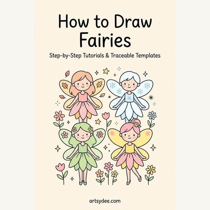 How to Draw Fairies &mdash; step-by-step tutorials and traceable templates