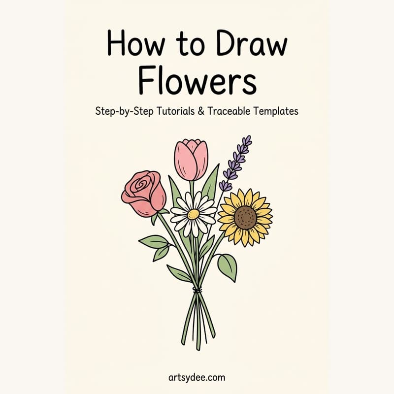How to Draw Flowers &mdash; step-by-step tutorials and traceable templates