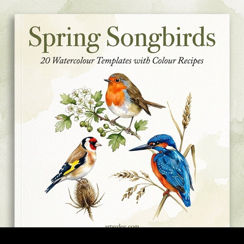Spring Songbirds &mdash; 20 watercolour templates with colour recipes