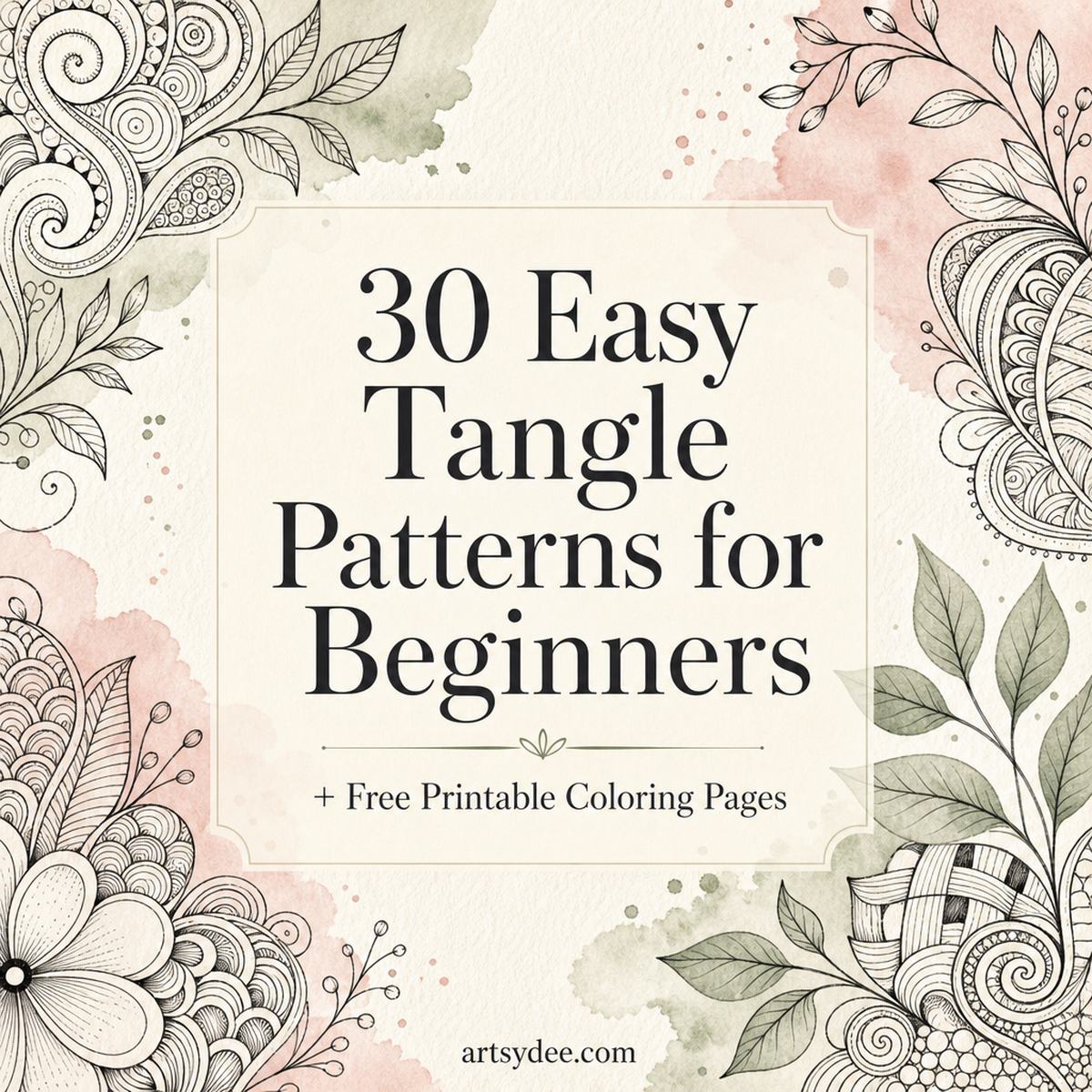 30 easy tangle patterns for beginners with free printable coloring pages