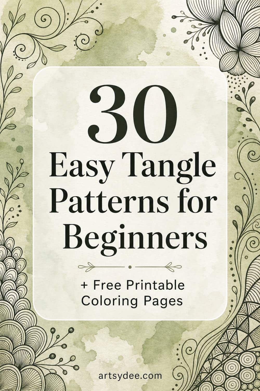 30 easy tangle patterns for beginners plus free printable coloring pages