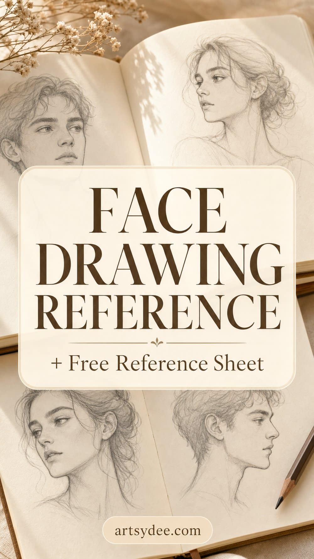 Face drawing reference pin with a free reference sheet callout