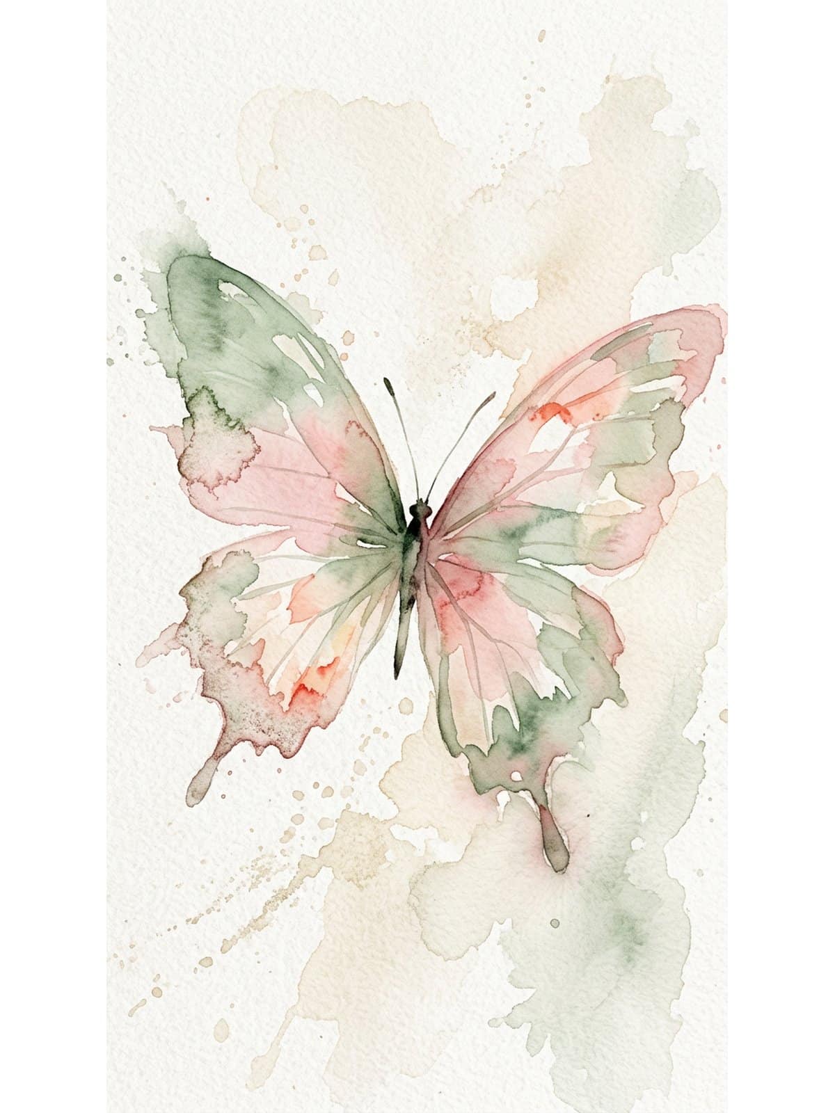 Watercolor butterfly paintings showing loose wet-on-wet technique - beginner friendly examples