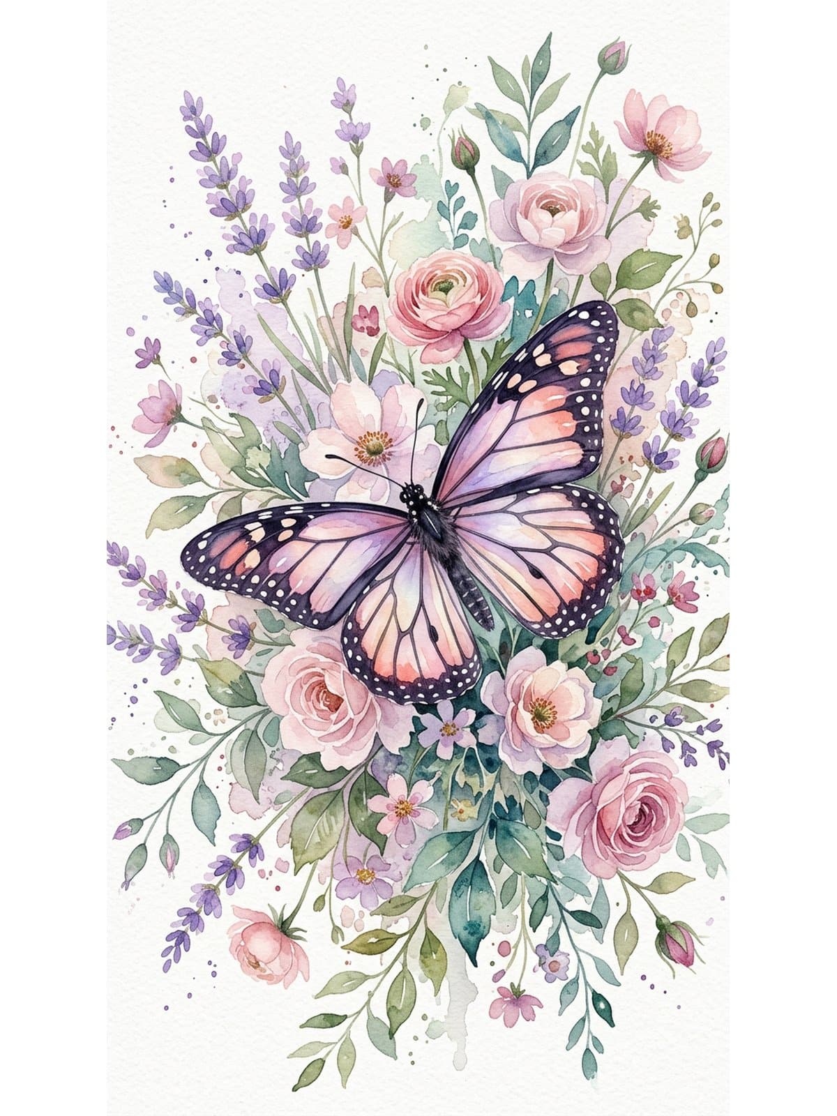 Different watercolor butterfly painting styles including realistic, loose impressionistic and floral butterfly