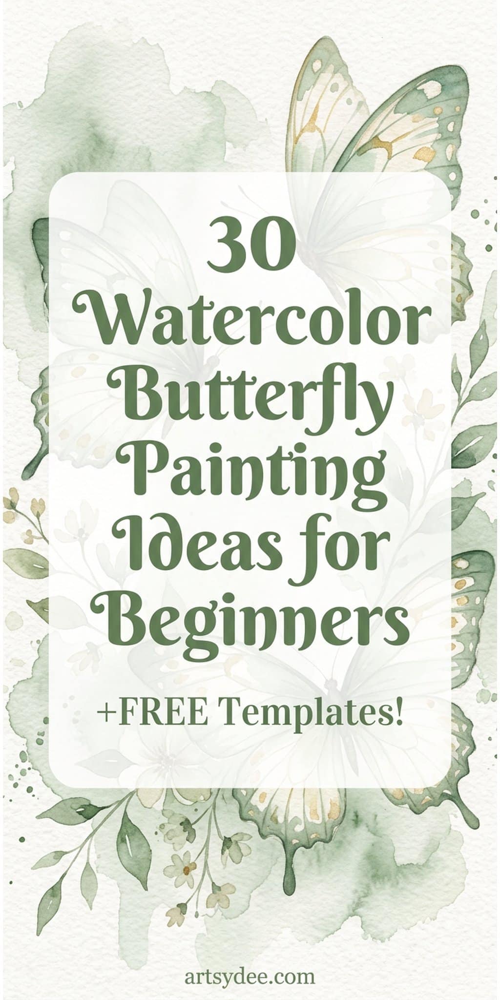 How to paint a watercolor butterfly - easy beginner tutorial with free printable templates