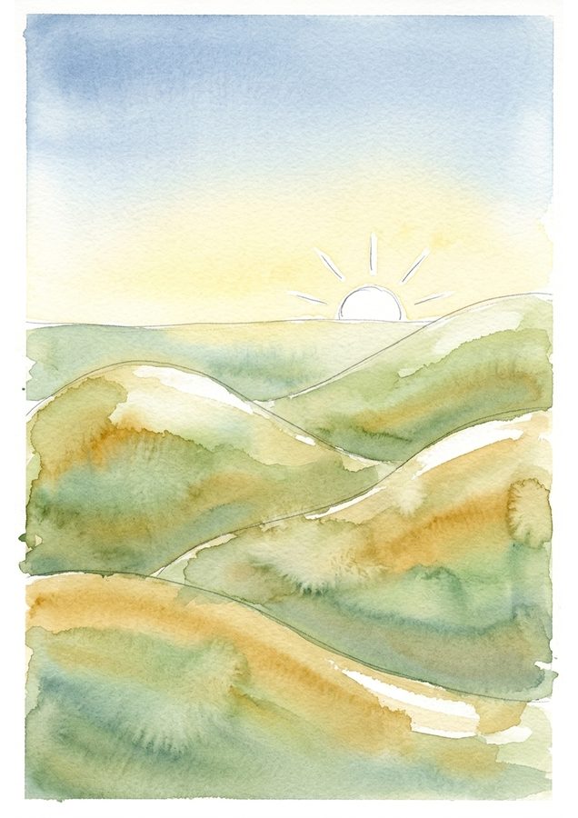 Rolling Hills &mdash; Painted example, Week 2