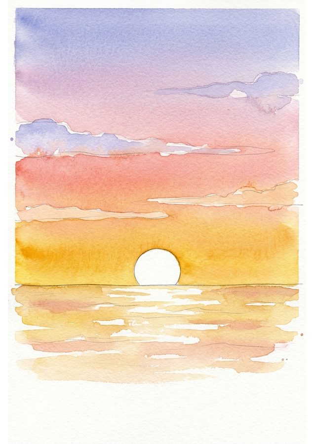 Evening Sunset &mdash; Painted example, Week 2