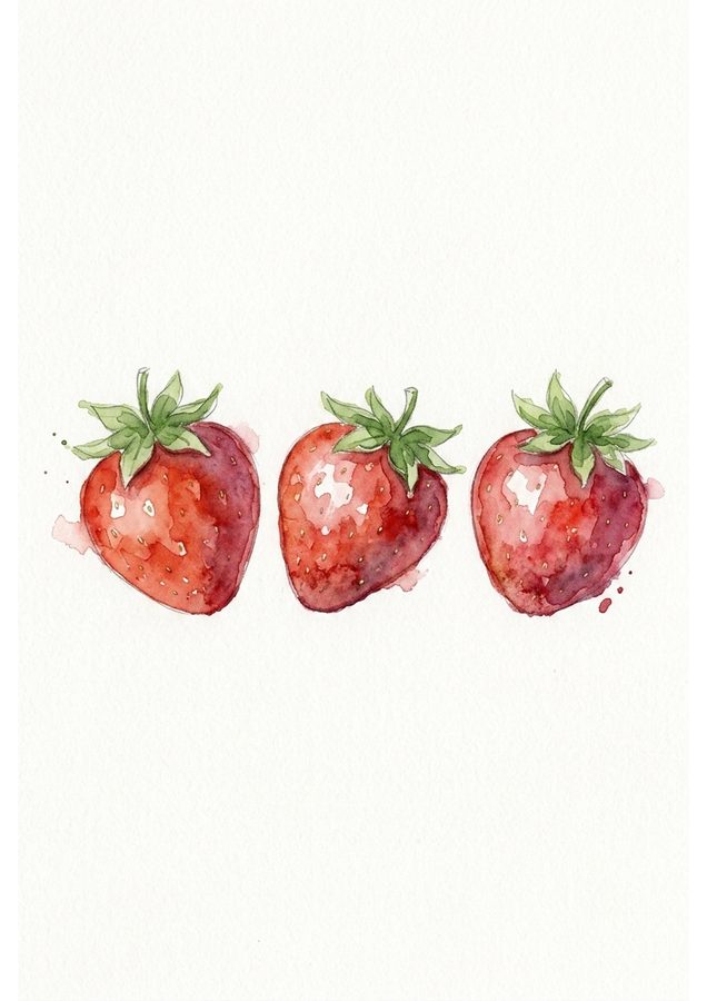 Strawberries &mdash; Painted example, Week 3