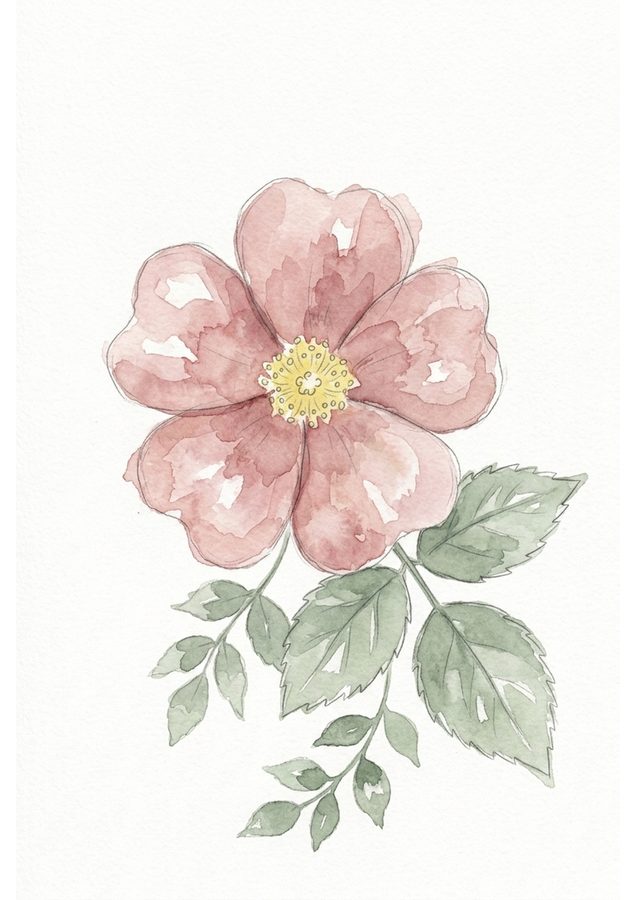 A Single Rose &mdash; Painted example, Week 4