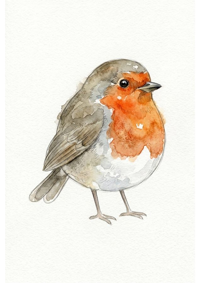 Little Robin &mdash; Painted example, Week 5