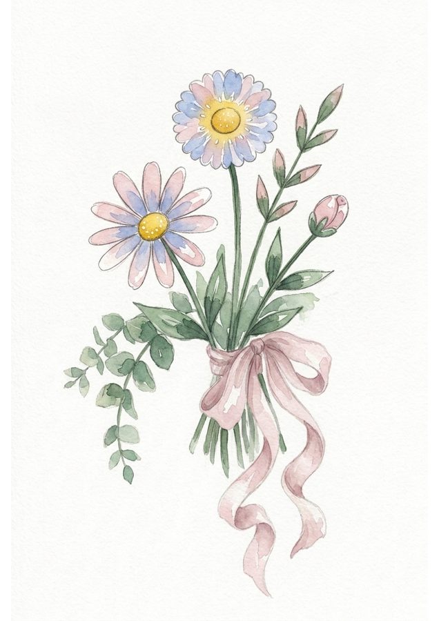 A Loose Posy &mdash; Painted example, Week 6