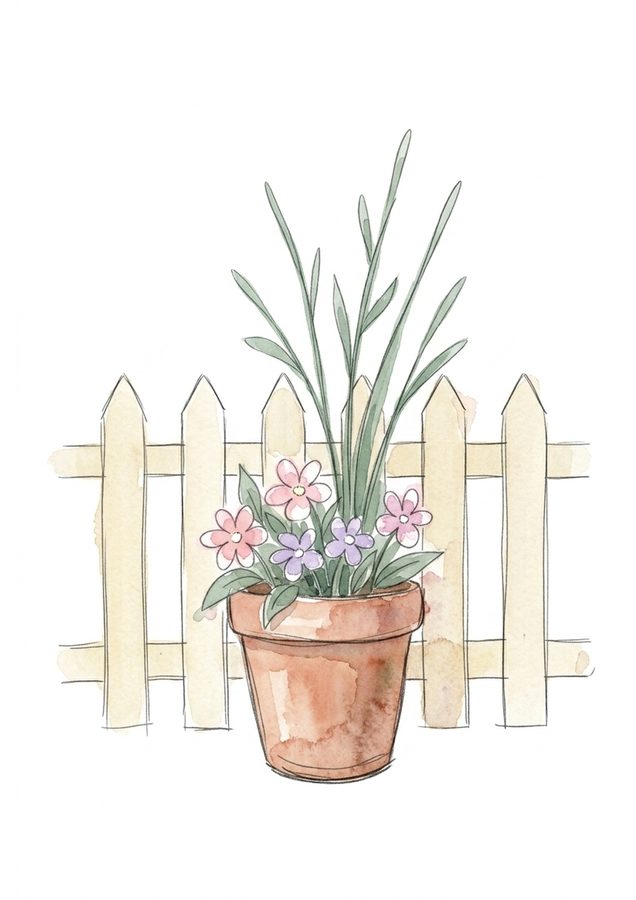 Garden Corner &mdash; Painted example, Week 7