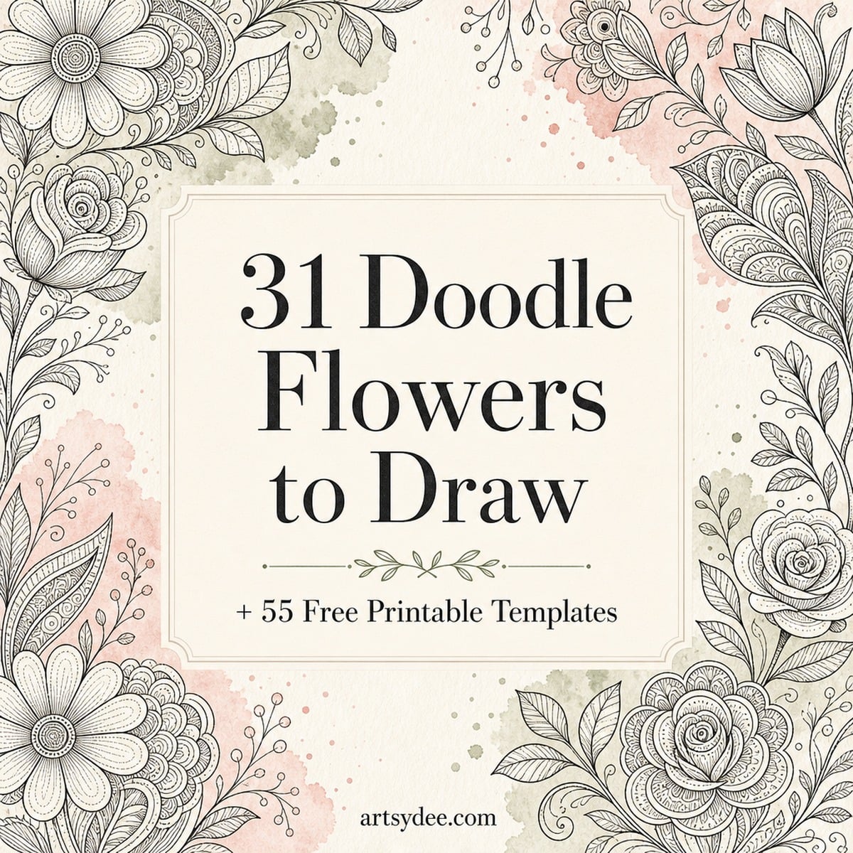 doodle flowers to draw free printable templates