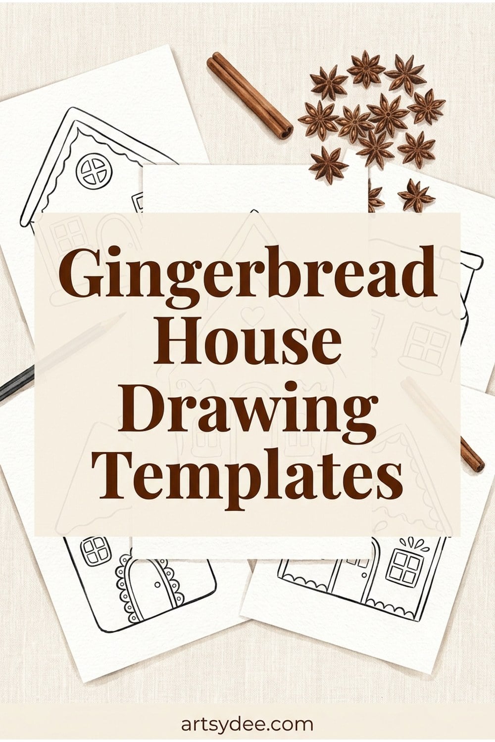 Free printable gingerbread house drawing practice sheets