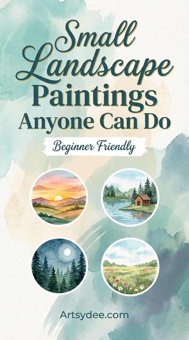 Small landscape paintings anyone can do - save to Pinterest