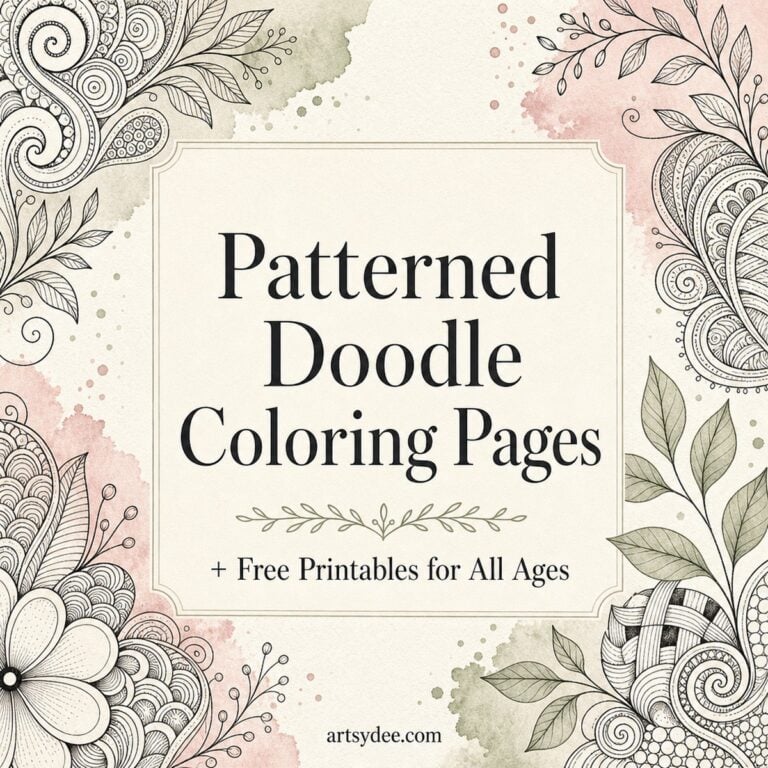 patterned doodle coloring pages free printable